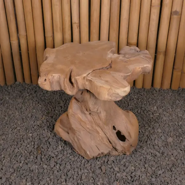 Product image 3 of the product “Table with abstract legs made of teak wood about 35cm height ”